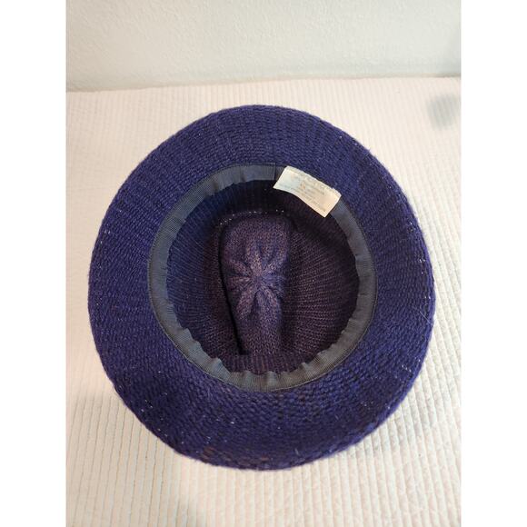 Vintage‎ Italian-Made Woven Cloche Hat Purple Acrylic Blend Women\'s Chic Retro main image 5